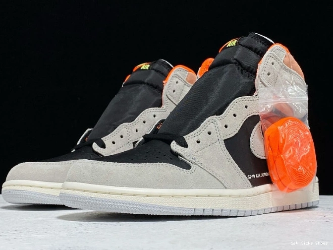1st Kicks Shoes Retro 555088-018 Grey Jordan 1 OG Neutral High Air 0703
